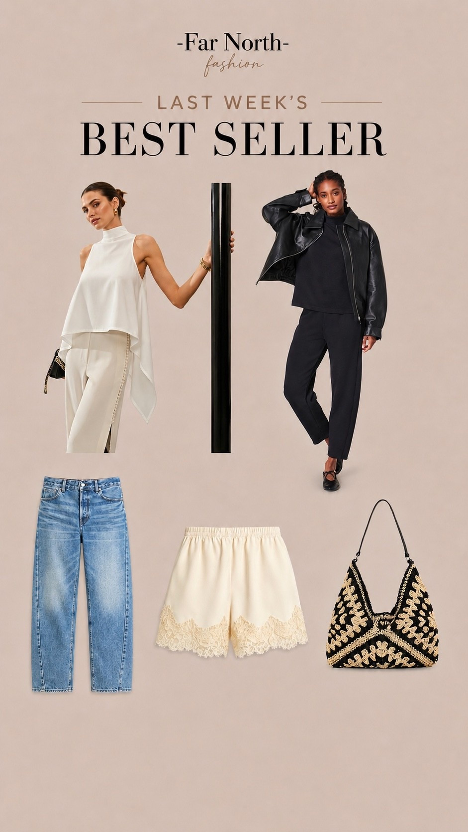 Last week’s best sellers:
1. Commense asymmetrical top 
2. Open Edit lace trim shorts
3. Commense crochet bag
4. Madewell barrel jeans
5. Spanx AirEssentials barrel pants

#LTKSaleAlert #LTKMidsize #LTKOver40