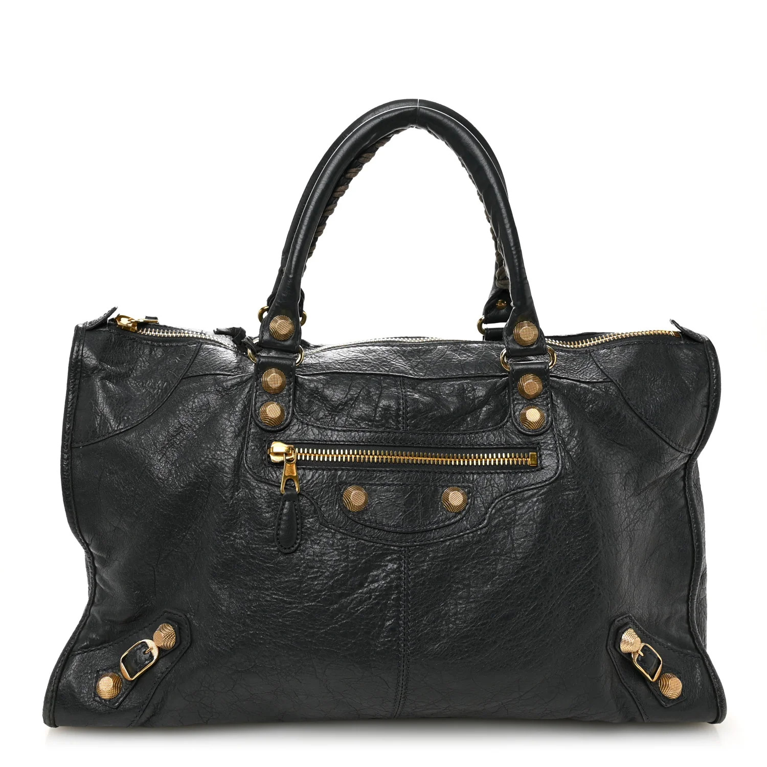 Agneau Giant 12 Gold Hardware Work Anthracite | FASHIONPHILE (US)