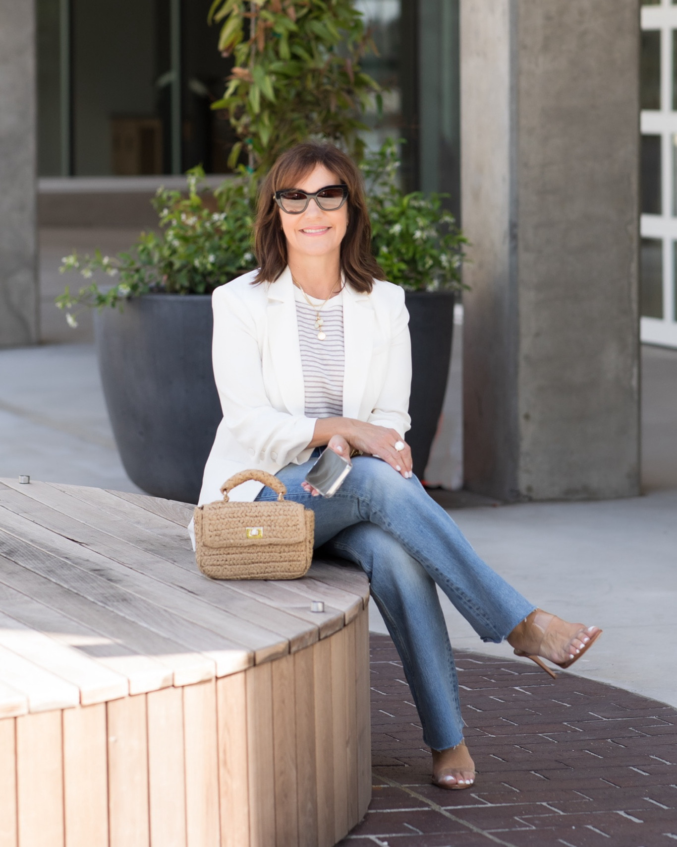 Love this ivory Cinq à Sept Khloe blazer I’ve had for years! Just looks so clean, polished, and I love the ruched sleeves

I take my usual XS and sized down to a 26 in the jeans (in Monterosso wash only)

#LTKStyleTip #LTKOver40 #LTKWorkwear