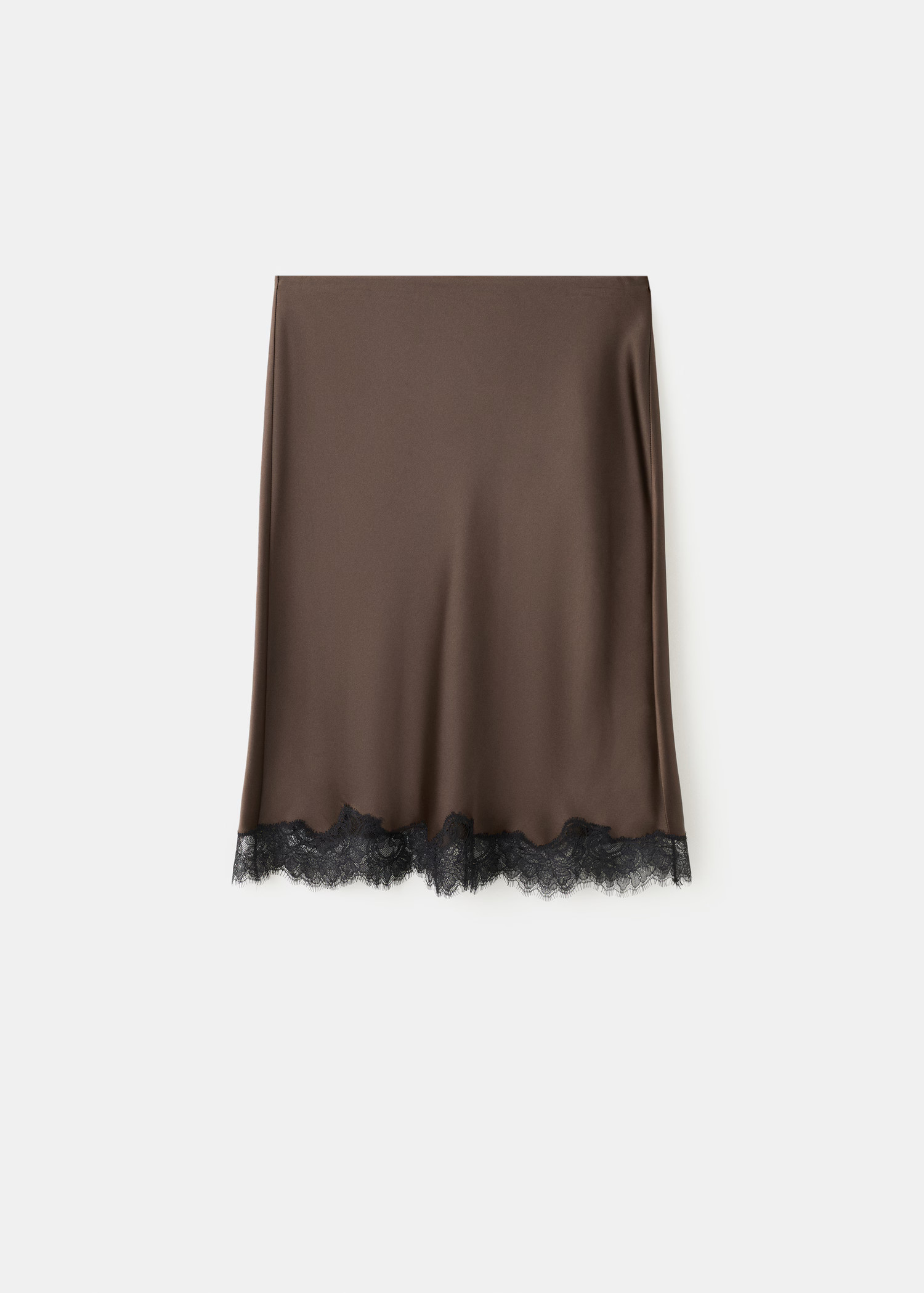 Satin lace skirt | MANGO (UK)