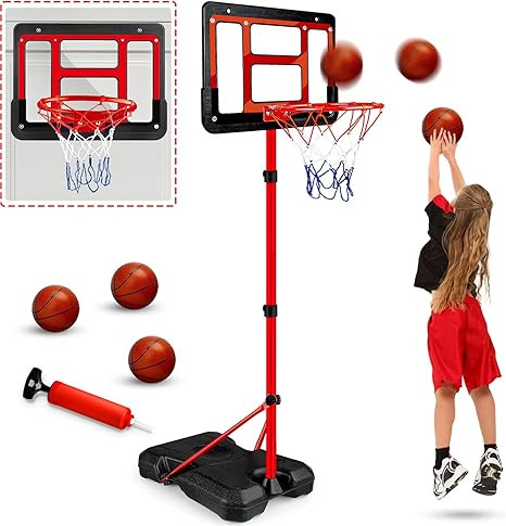 Kids Basketball Hoop with Stand, Adjustable Basketball Set, Toddler Basketball Toys for Boys Age ... | Amazon (US)
