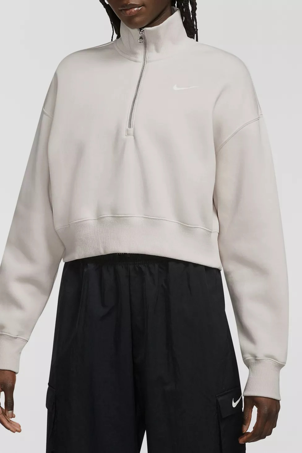 Nike Sportswear Phoenix Fleece 1/4 Zip Cropped Sweatshirt | Urban Outfitters (US and RoW)