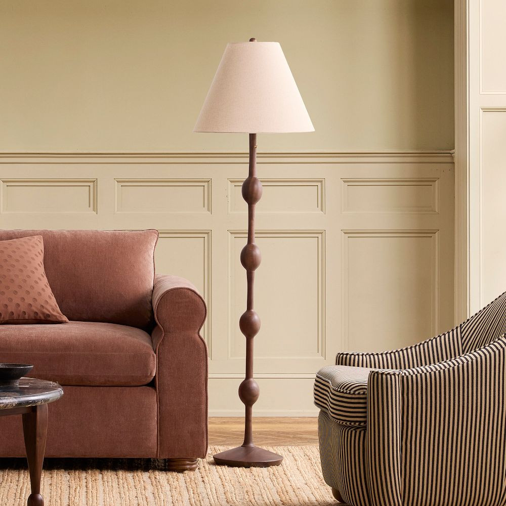 Pierce & Ward Ribbed Wood Floor Lamp (58") | West Elm (US)