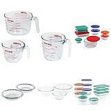 Pyrex Measuring Cup, Mixing Bowl, Pie Plate Bundle with 18 & 24 Piece Simply Store Glass Food Storag | Amazon (US)