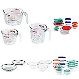 Pyrex Measuring Cup, Mixing Bowl, Pie Plate Bundle with 18 & 24 Piece Simply Store Glass Food Storag | Amazon (US)