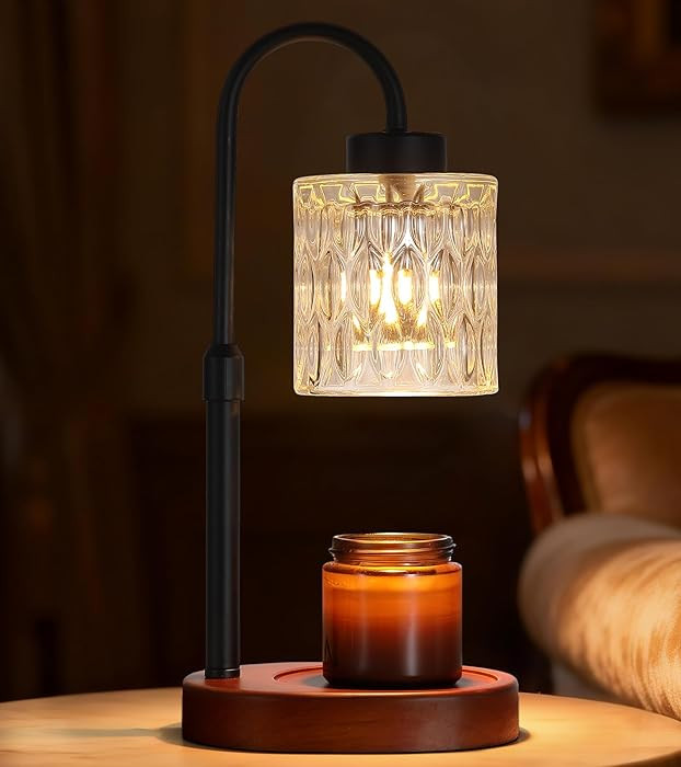Black Candle Warmer Lamp with Dimmer and Timer,Home Decor Lamp for Scented Jar,Electric Wax Melt ... | Amazon (US)