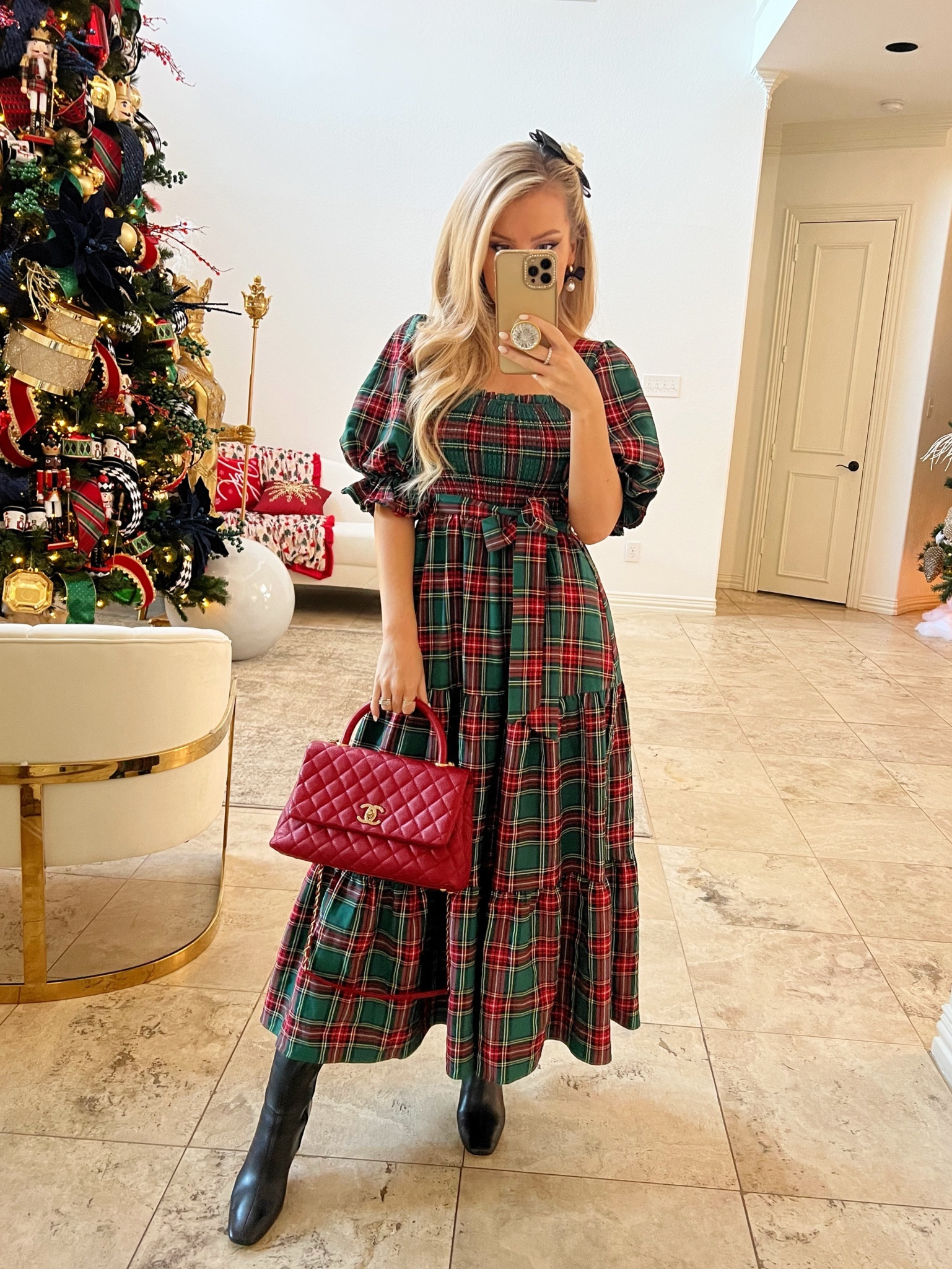 Christmas dress. Plaid midi dress. Christmas style  

#LTKHoliday #LTKSeasonal