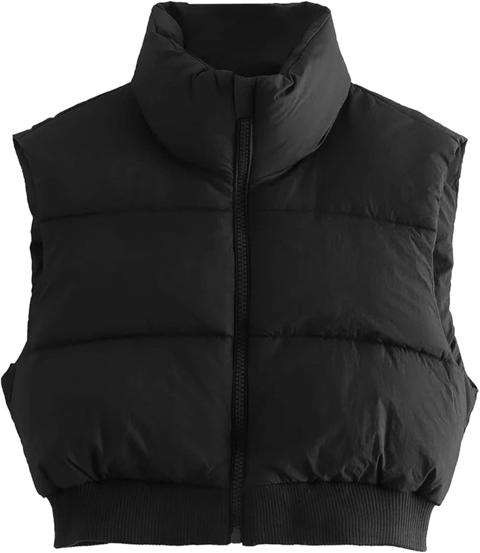 Yimoon Women's Winter Cropped Puffer Vest Lightweigt Zip Up Sleeveless Short Padded Jacket Warm G... | Amazon (US)