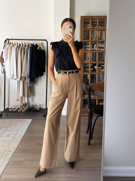 Spring workwear/ business casual 

• Everlane trousers - 00 30”, good for taller people, linked similar Abercrombie pants 

#LTKworkwear #LTKstyletip
