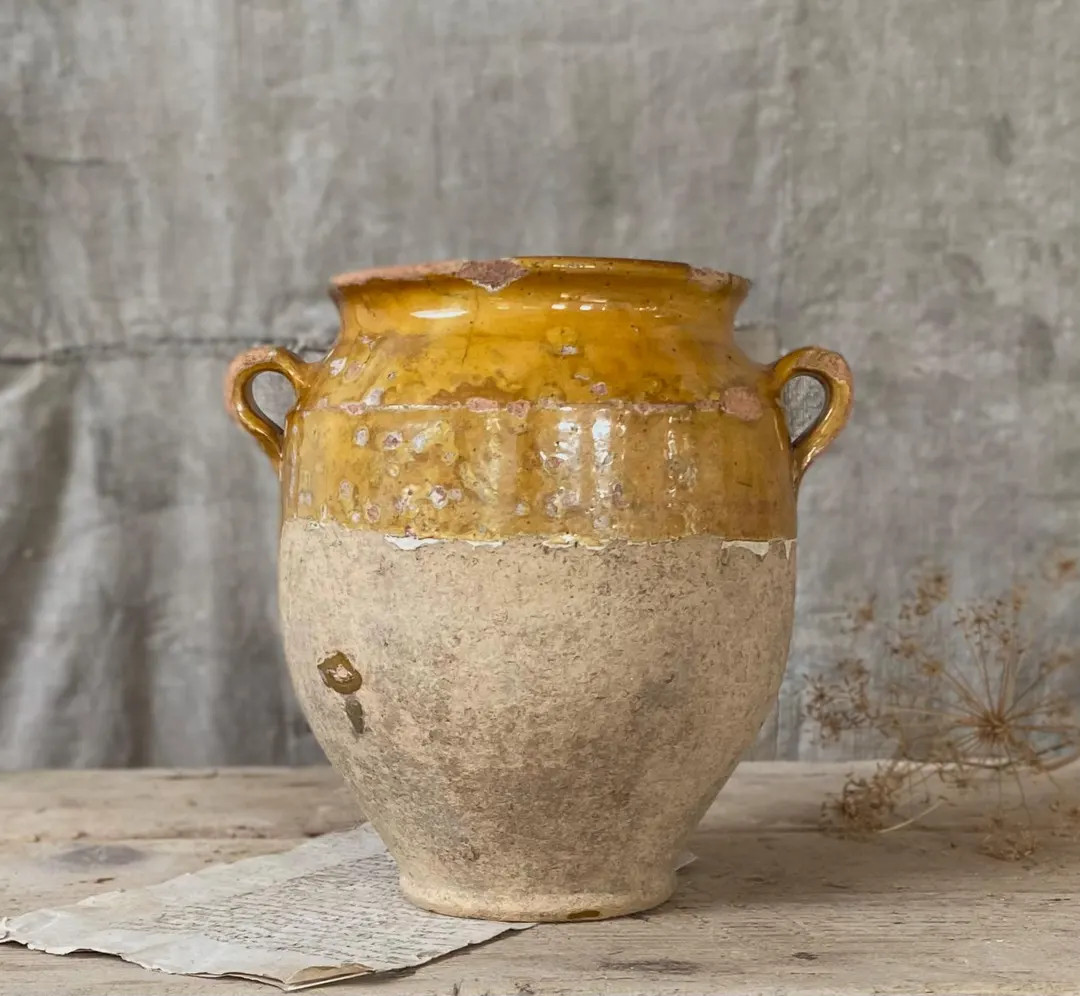 Antique French Yellow Confit Pot, 19th Century Terracotta | Etsy (US)