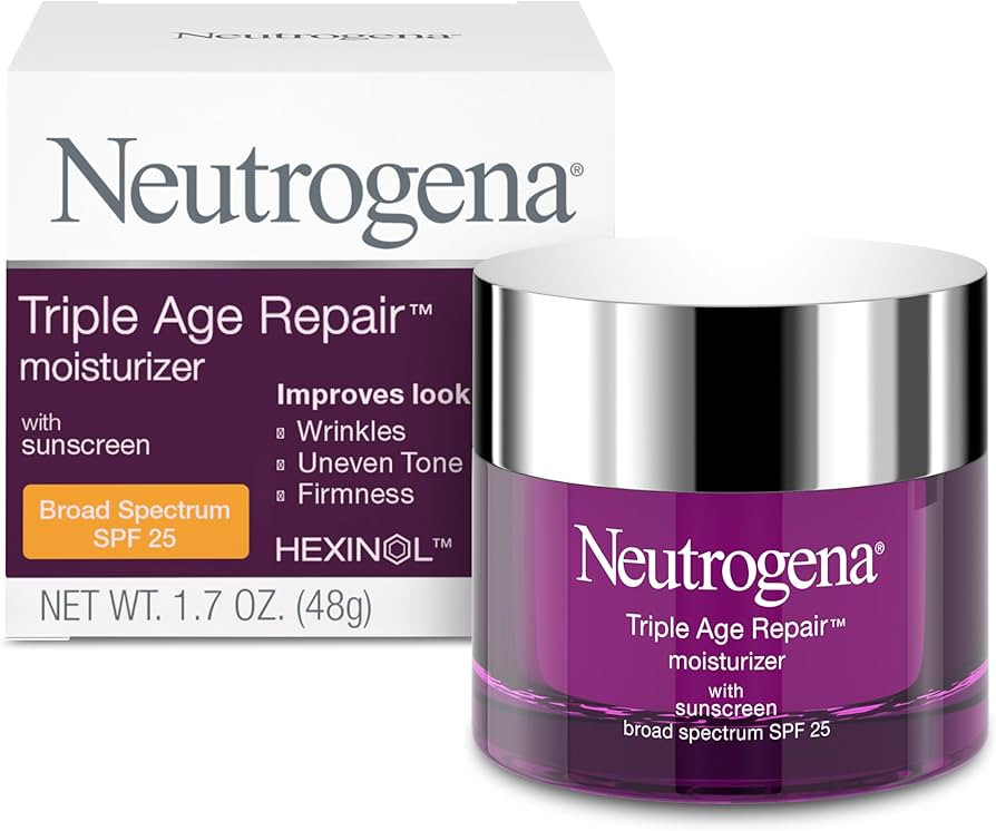 Neutrogena Triple Age Repair Anti-Aging Daily Facial Moisturizer with SPF 25 Sunscreen & Vitamin ... | Amazon (US)