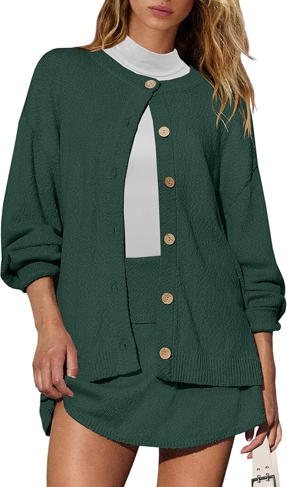 Panadila Womens Sweater Skirt Set 2 Piece Outfits Sweater Skort Set Lounge Cardigan and Knit Skir... | Amazon (US)