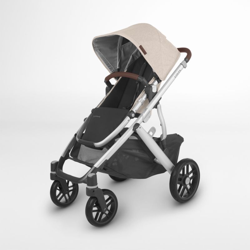 UPPAbaby Vista V2 Off-White Full Size Baby Stroller with Toddler Seat & Canopy | Crate & Kids | Crate & Barrel