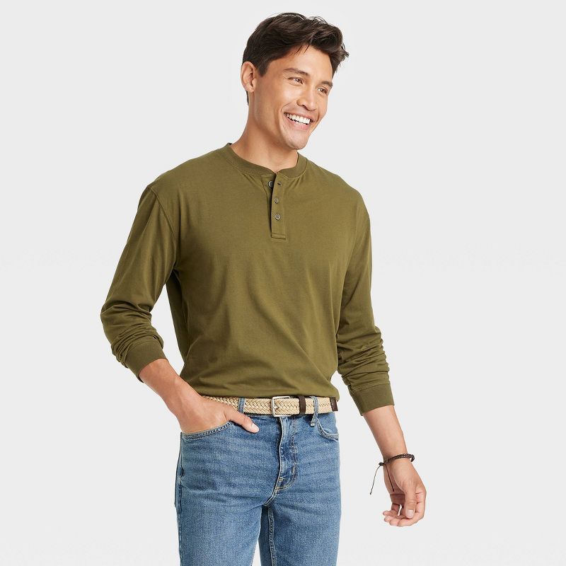 Men's Long Sleeve Henley T-Shirt - Goodfellow & Co™ | Target