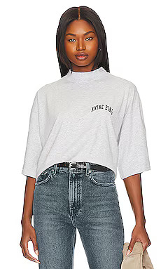 ANINE BING Palmer Tee in Heather Grey from Revolve.com | Revolve Clothing (Global)