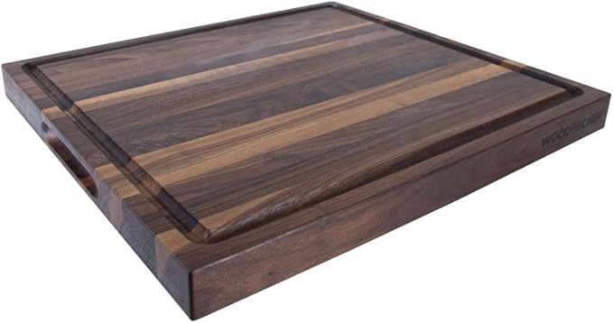 Medium Wood Cutting Board from American Walnut - A Butcher Block That Comes with Juice Groove for... | Amazon (US)