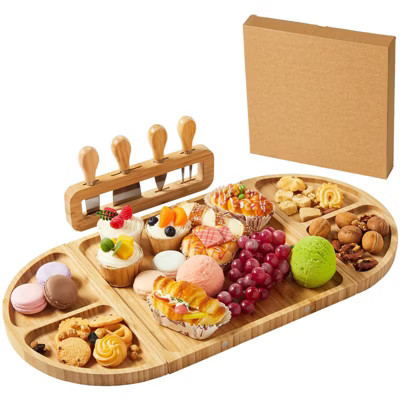 Cheese Board Set, Wood Cheese Platter with Knife Set - Large Serving Tray for Entertaining, House Warming Gifts | Target