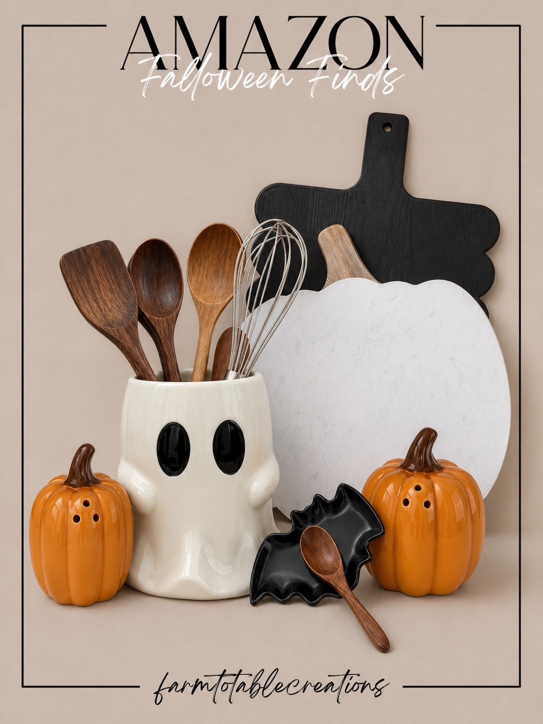 Amazon Falloween Kitchen Finds 👻🎃

Bring the perfect mix of cozy fall and playful Halloween into your kitchen with these adorable Amazon finds! From the ghost utensil holder and marble pumpkin cutting board to the bat spoon rest and ceramic pumpkins, these neutral pieces add festive charm without overwhelming your space.

Follow @farmtotablecreations on Instagram for more cozy home finds, affordable Amazon favorites, and seasonal decorating inspiration.

#LTKHome #AmazonFinds #AmazonHome #Falloween #HalloweenDecor #FallDecor #KitchenDecor #GhostDecor #PumpkinDecor #BatDecor #CozyHome #NeutralDecor #KitchenStyling #LTKFinds

#LTKSaleAlert #LTKHome #LTKSeasonal