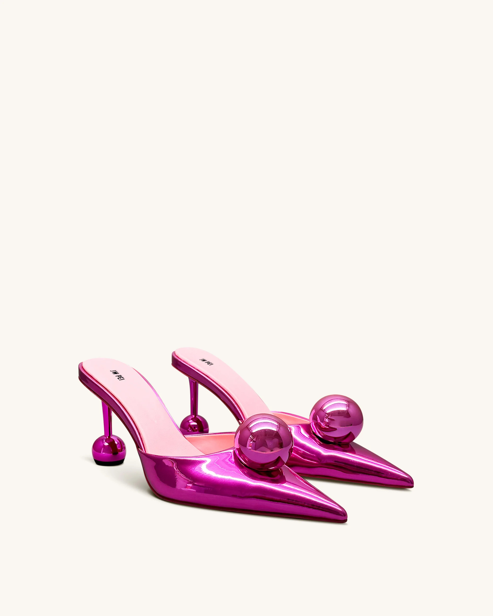 Sofia Sphere Heel Mules - Rose Red | JW PEI US