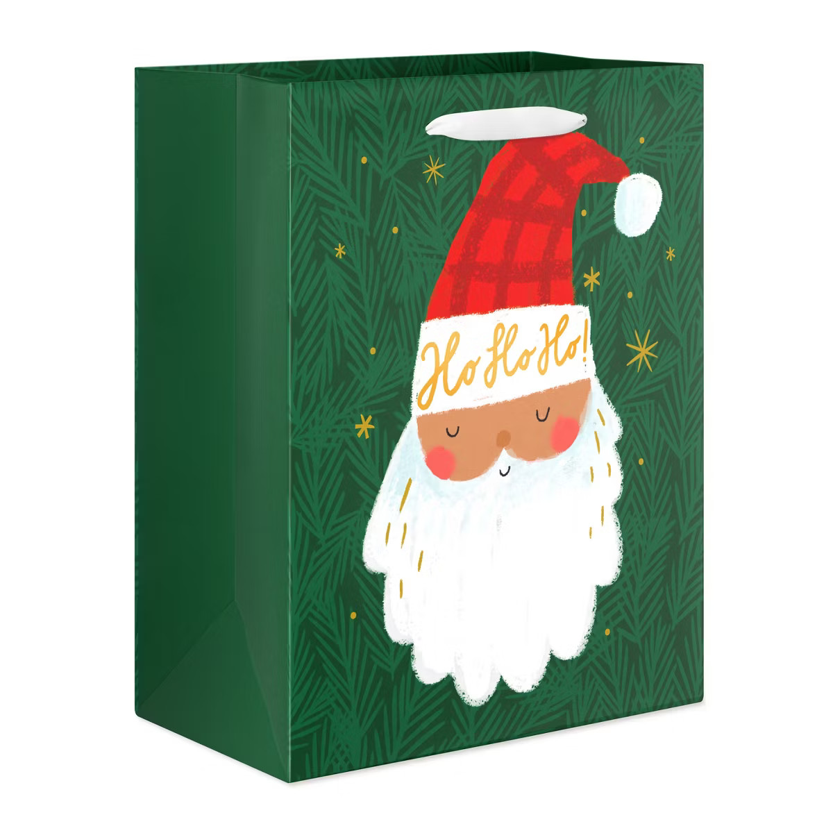 13" Large Christmas Gift Bag Santa on Green | Target