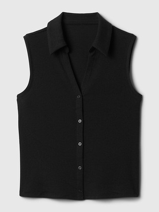 Modern Rib Cropped Polo Shirt | Gap (US)