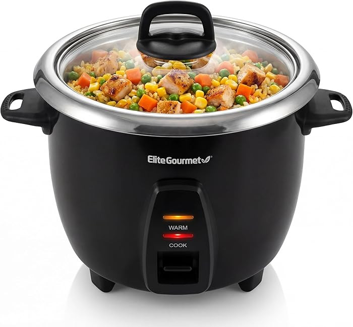 Elite Gourmet ERC2010B Electric Rice Cooker with Stainless Steel Inner Pot Makes Soups, Stews, Po... | Amazon (US)