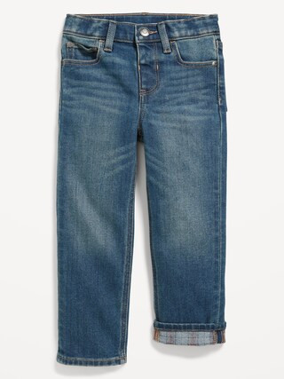 Built-In Warm Straight Patterned-Lined Jeans for Toddler Boys | Old Navy (US)