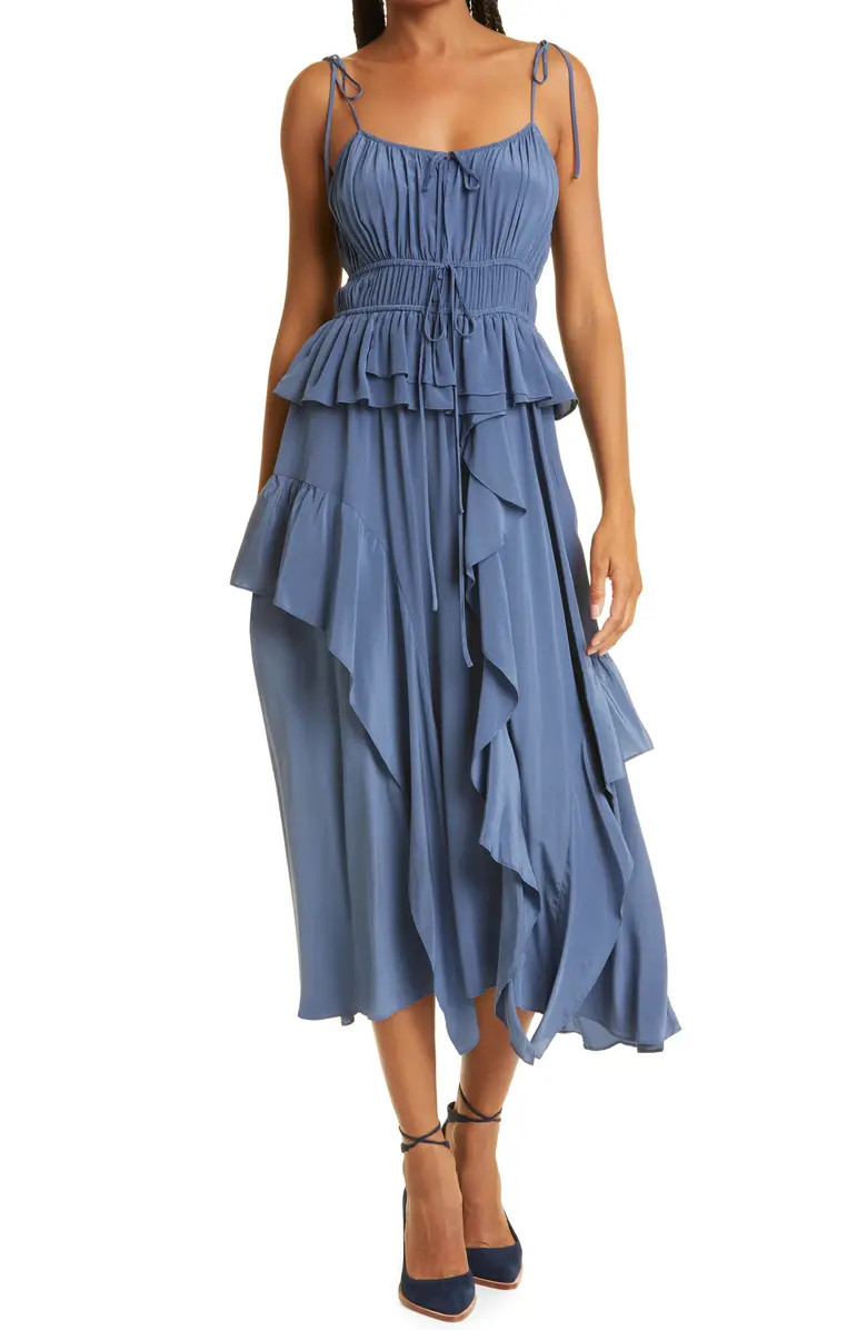 Ulla Johnson Livinia Sleeveless Silk Midi Dress | Nordstrom | Nordstrom