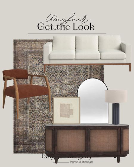 Get the look with wayfair. I love the color of this accent chair combined with the beautiful amber Lewis X Loloi rug. The console table is beautiful with its rounded corners and I love the sofa with the wood detail. 

#LTKstyletip #LTKsalealert #LTKhome