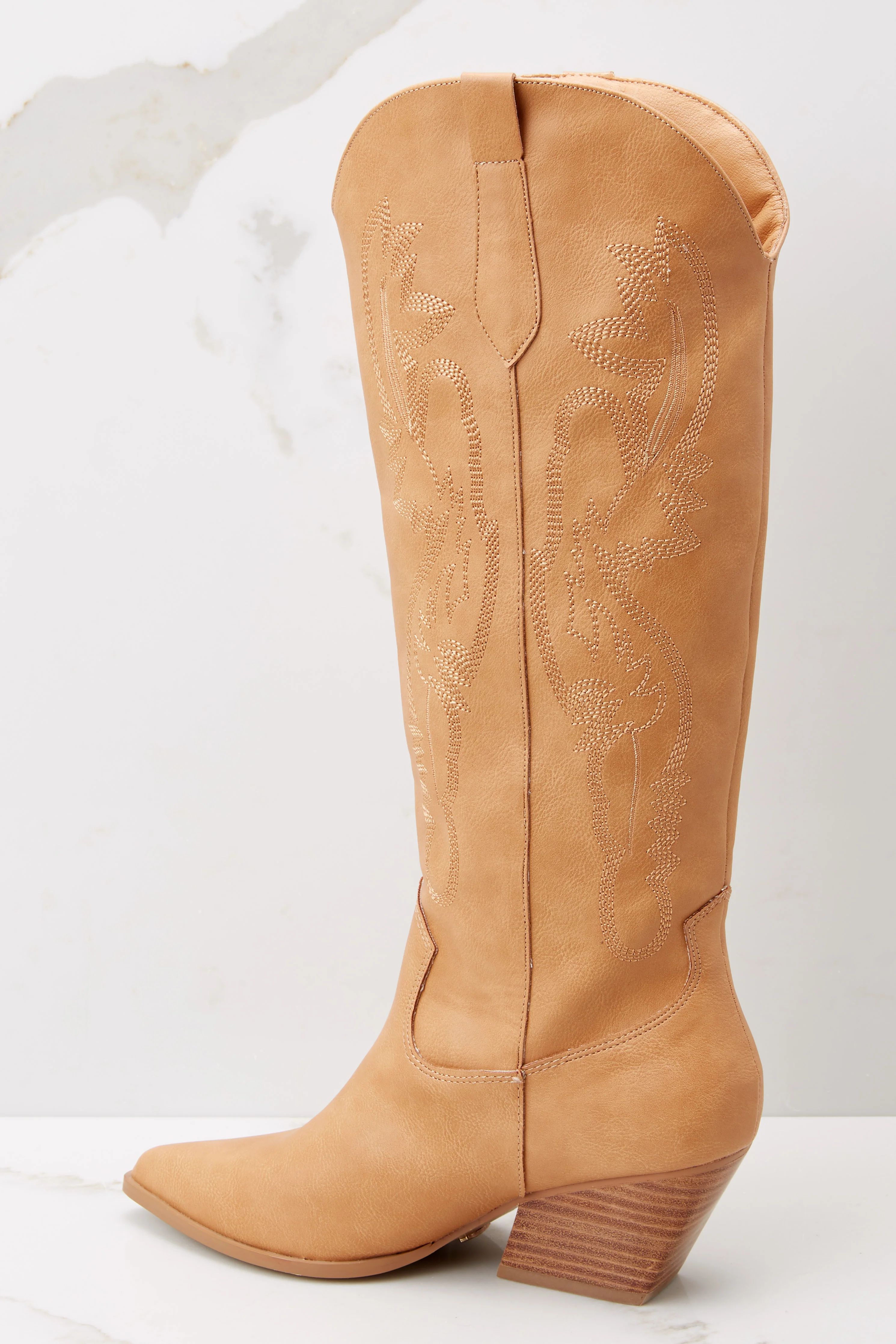 Zeina Camel Casual Boots | Red Dress 