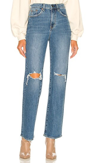 Cassie Super High Rise Straight in Adore Destructed | Revolve Clothing (Global)