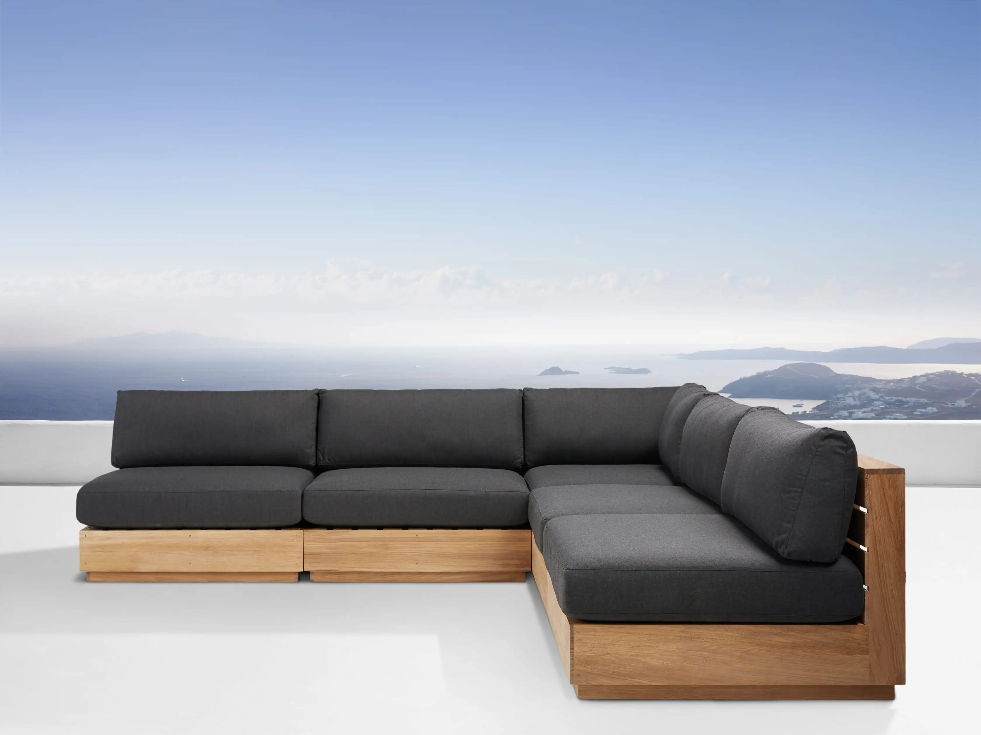 Bal Harbour Outdoor Teak Five Piece Corner Sectional | Arhaus