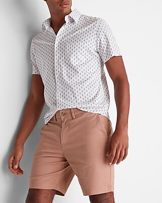 Solid 8" Temp Control Hyper Stretch Chino Shorts | Express