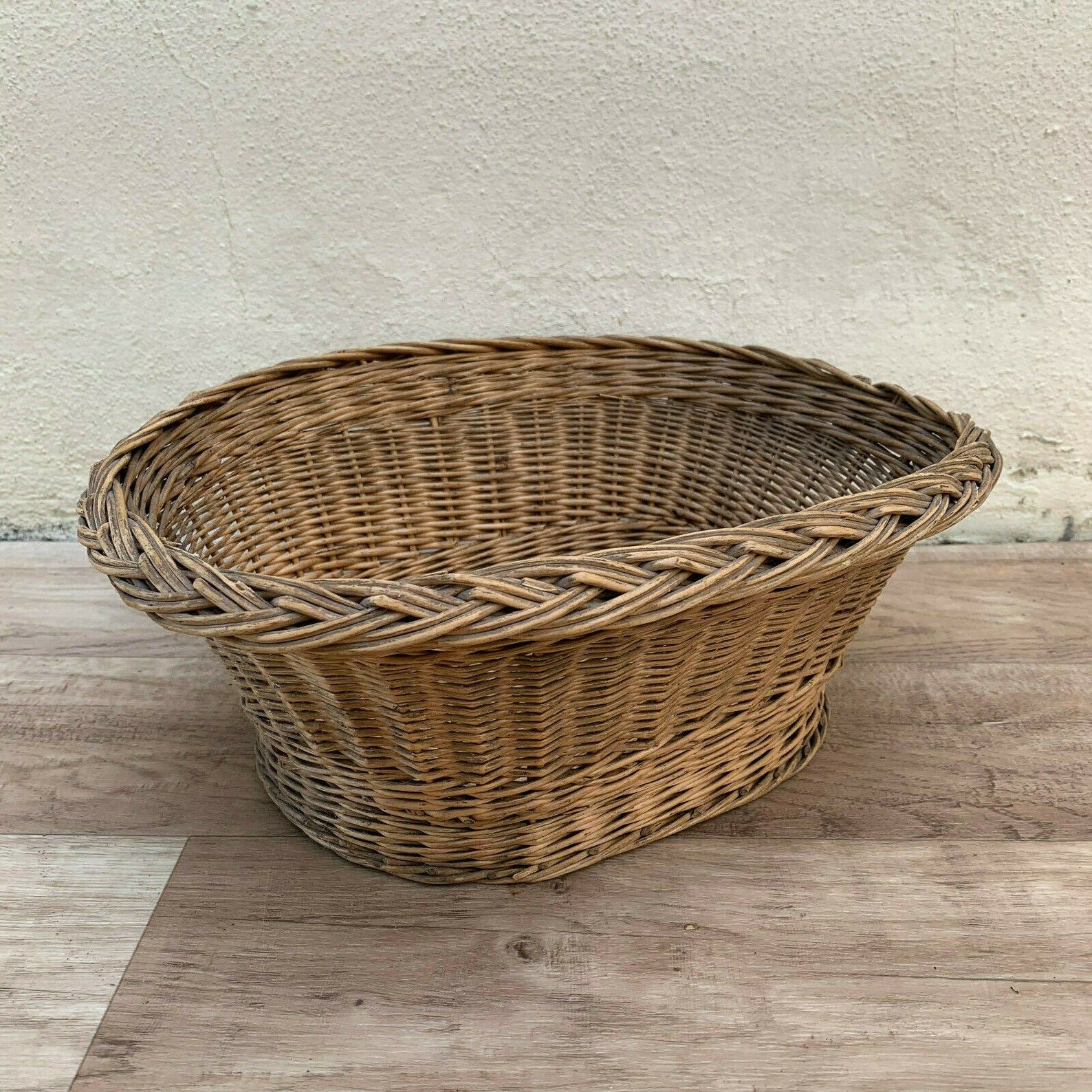 Basket Wicker Rattan Laundry Basket House vintage french medium cute 1511192 | Etsy (US)