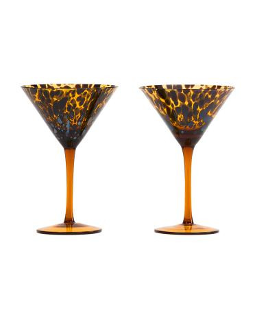 Set Of 2 Tortoise Shell Martini Glasses | Kitchen & Dining Room | TJ Maxx | TJ Maxx