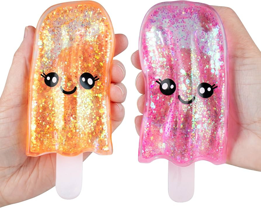 ORB Sugar Swaps Ice Pop Popsicle Squishy Toy 2 Pack - Pink and Orange | Amazon (US)