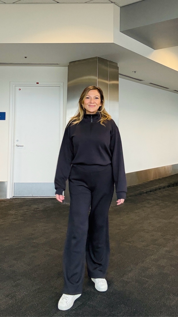 On my recent trip to Finland, two-piece sets kept me cozy on the flights and then transitioned seamlessly into my outfits once I arrived. 🛫

After sharing my Airport Set Showdown where I compared three different brands, I initially felt disappointed in the fabric quality of the Z by Zella Knit Quarter Zip Pullover​ and ​Wide Leg Pants set. 😔

But despite that, they quickly became essentials I reached for throughout my trip. 🩵

They were my go-to for every transit day; including four flights from Cancun to Europe, the overnight Santa Claus Express train, sightseeing during a Dublin layover, and even layered with my ski gear when I needed extra warmth. 🥶

Not perfect, but incredibly versatile when needed.

#LTKTravel