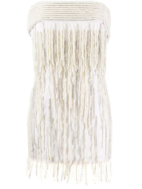 embellished fringe mini dress | Farfetch (US)