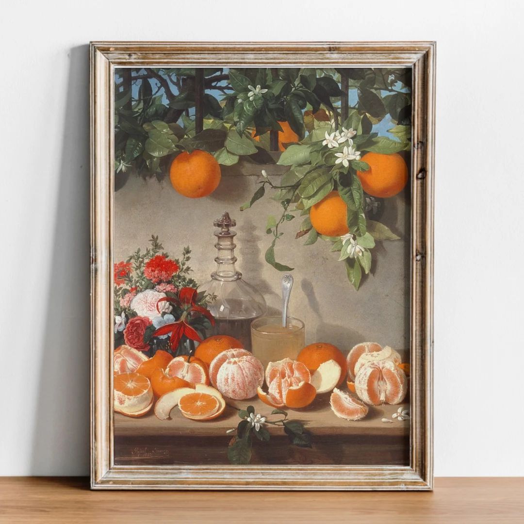 Antique Reproduction Still Life With Oranges, Rafael Romero Barros, High Quality Art Print, Victo... | Etsy (US)