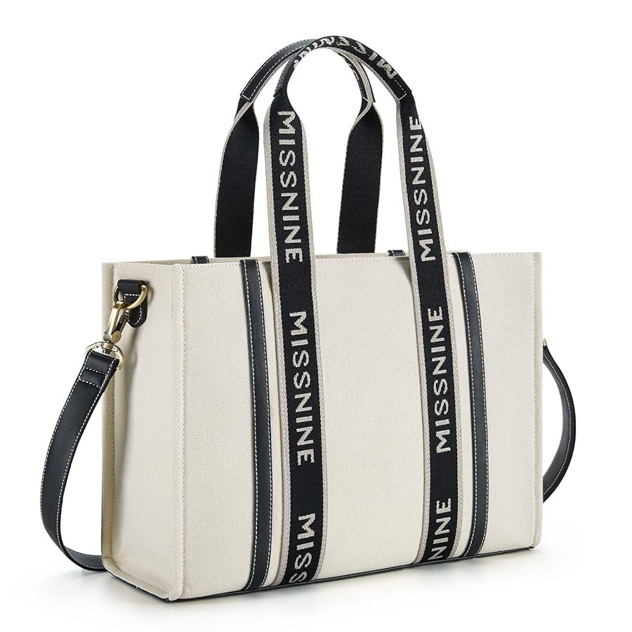 Missnine Tote Bag for Women Canvas Top Handle Satchel Purse Trendy Lightweight Hobo Shoulder Bag ... | Amazon (US)