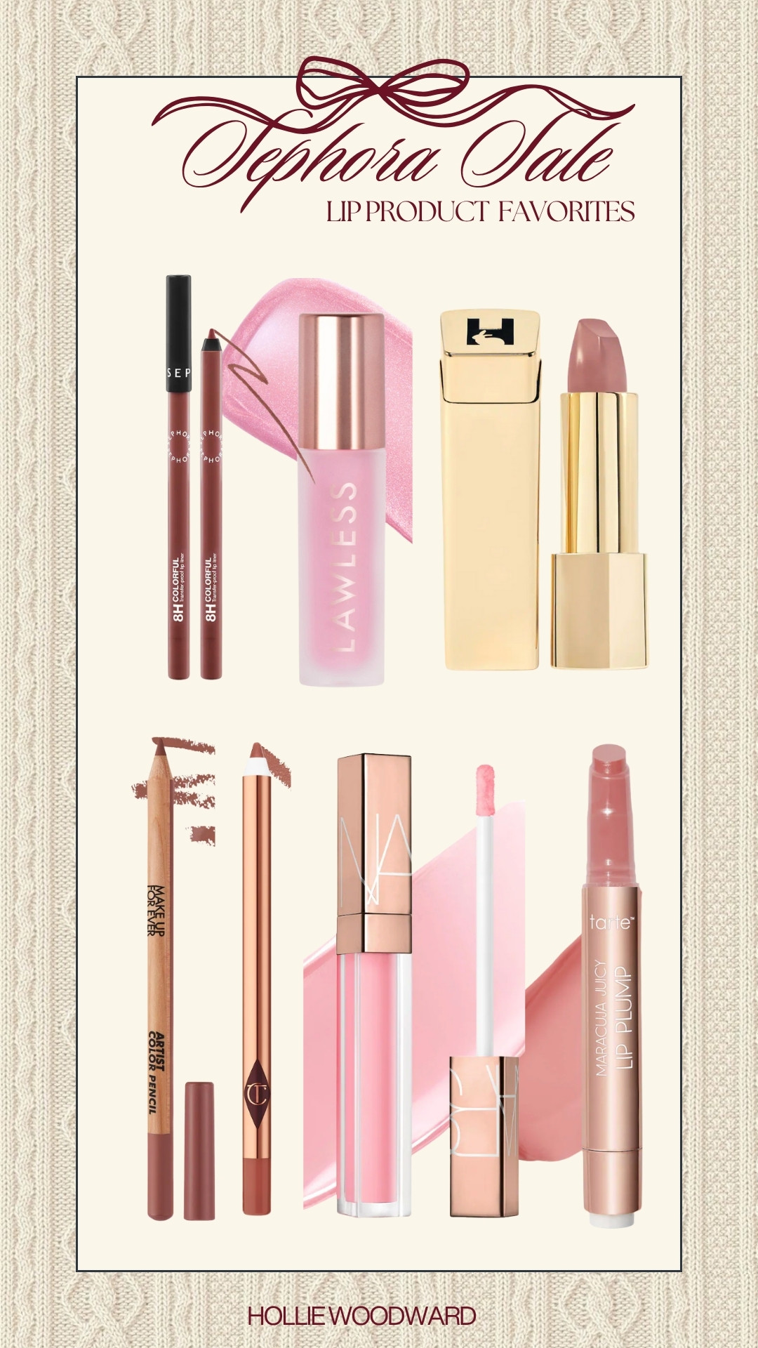 grab my fav lippies while they're still on sale today!
Shades- Sephora lip liner frappacino 
Lawless gloss - strawberry milkshake 
Nars gloss- Turkish delight 
Tarte juicy lip- white peach
Hourglass lipstick Tide
Makeup forever liner- wherever walnut & anywhere caffeine 
Charlotte tilbury lip liner in iconic nude 
 

 

#LTKBeauty #LTKSaleAlert #LTKHoliday