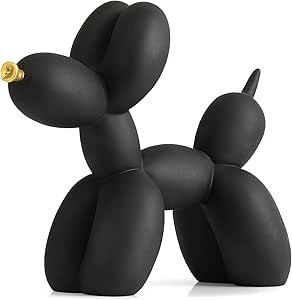 Balloon Dog Statue Collectible Figurines Art Modern Sculpture, Cute Golden Nose Dog Animals Resin... | Amazon (US)