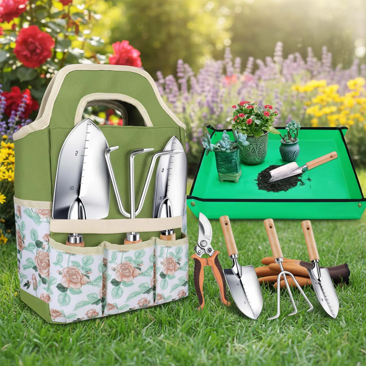 7 Piece Garden Tool Set, Hand Tools For Planting, Weeding, Digging, Rust Resistant Stainless Stee... | Wayfair North America