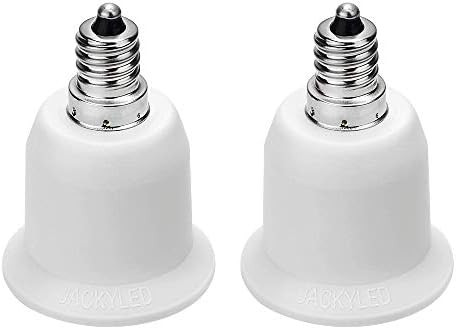 2-Pack JACKYLED E12 to E26 Adapter, E12 Light Socket to Medium Base, E26 E27 Converter Light Sock... | Amazon (US)