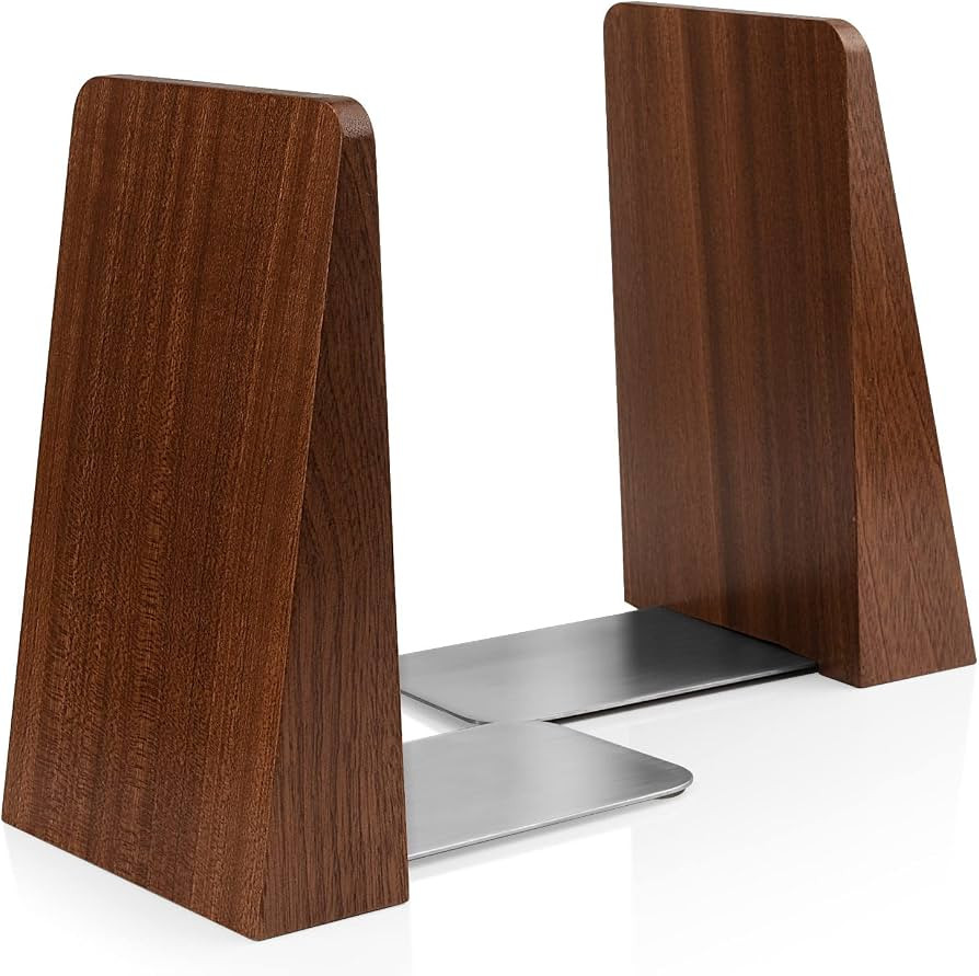 Wood Handmade Book Ends to Hold books Large Heavy Duty Bookends for Shelves Decorative Book End f... | Amazon (US)
