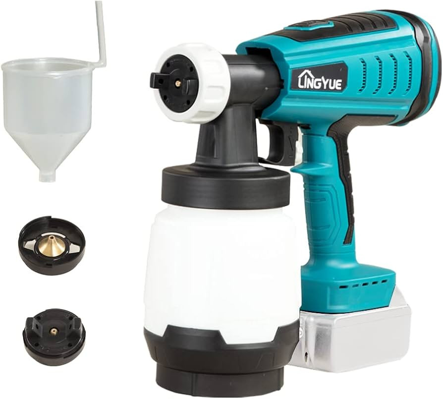 LINGYUE Cordless Paint Sprayer for 18V MAKITA Battery, 2 Copper Nozzles & 3 Spray Patterns, Easy ... | Amazon (US)