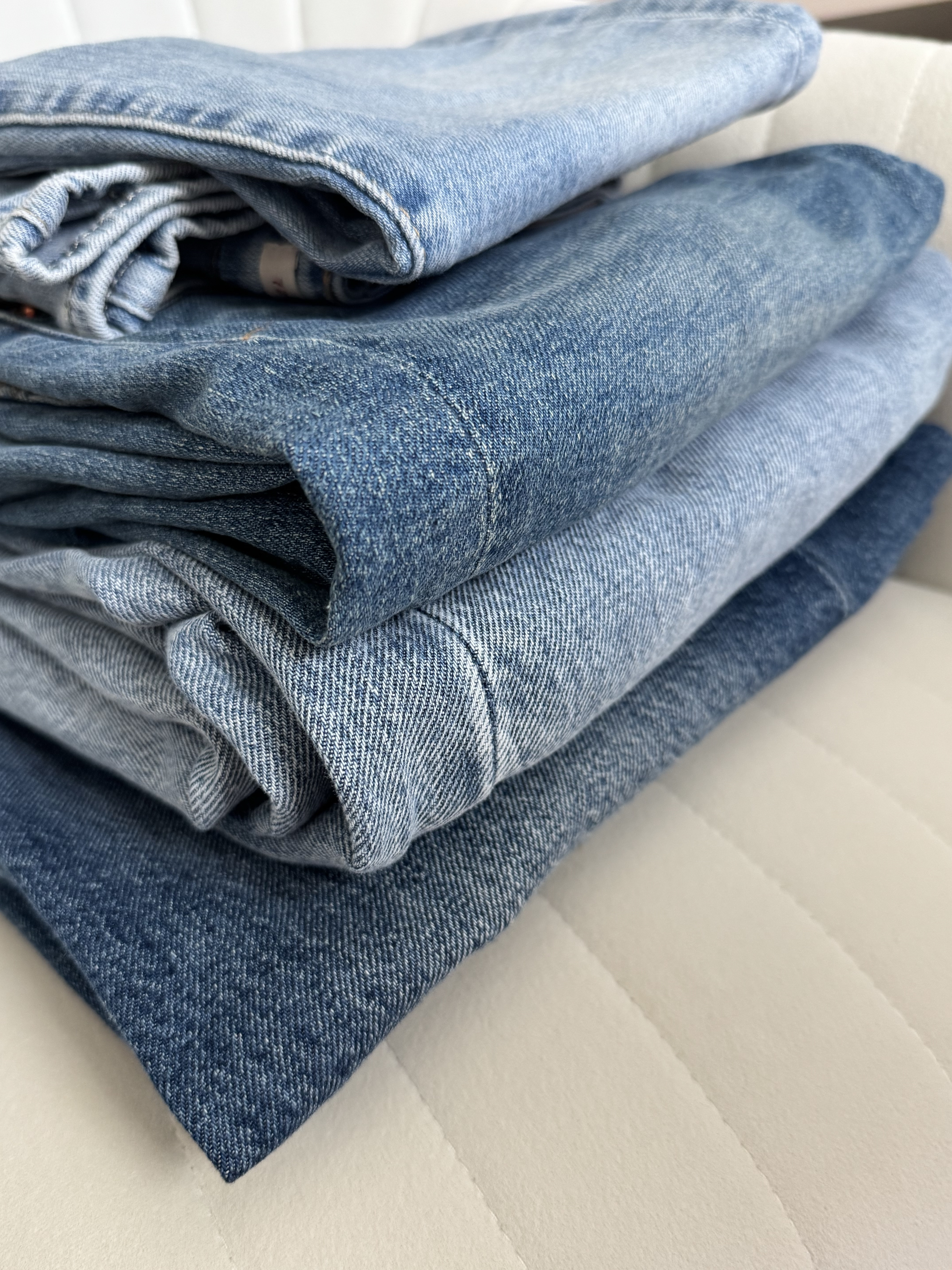 Jeans: 

1) Levi’s rib cage wide leg denim; (color Far & Wide) - I wear the 26 x 30 (comes in other lengths and colors as well)

These jeans are more fitted in the waist and hips and looser in the leg.

2) wedgie straight jeans - wear my regular size 26 and fit true to size - these have some stretch to them.

3) 725 High rise boot cut in light wash- these have stretch and also come in other colors - wearing my true to size 26.

4)   Levi’s rib cage wide leg denim (color polar perimeter) - I wear the 26 x 30 (comes in other lengths and colors as well) These jeans are more fitted in the waist and hips and looser in the leg.

White tee - I sized up to a medium for a looser fit but does fit true to size




Jeans, Levi’s jeans , fall outfits , fall staple ,  Levi’s , Amazon finds , #ltkseasonal #ltksalealert 


#LTKFindsUnder100 #LTKStyleTip #LTKSeasonal