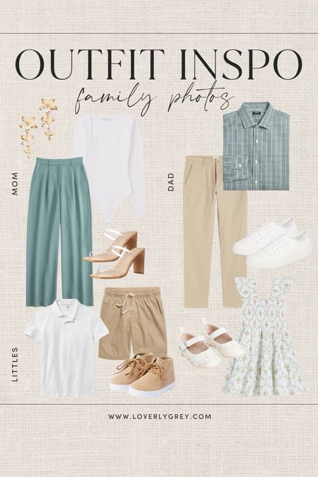 Loverly Grey spring family photo outfit idea. I love these green Abercrombie pants and smocked Hill House dress. 

#LTKstyletip #LTKSeasonal #LTKfamily