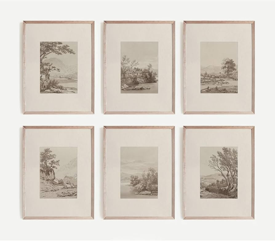 Joocrise Neutral Wall Art Decor Set of 6 Vintage Canvas Wall Art Rustic Farmhouse Wall Art Botani... | Amazon (CA)