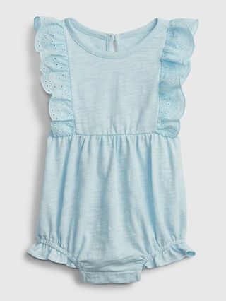 Baby Eyelet Ruffle One-Piece | Gap (US)